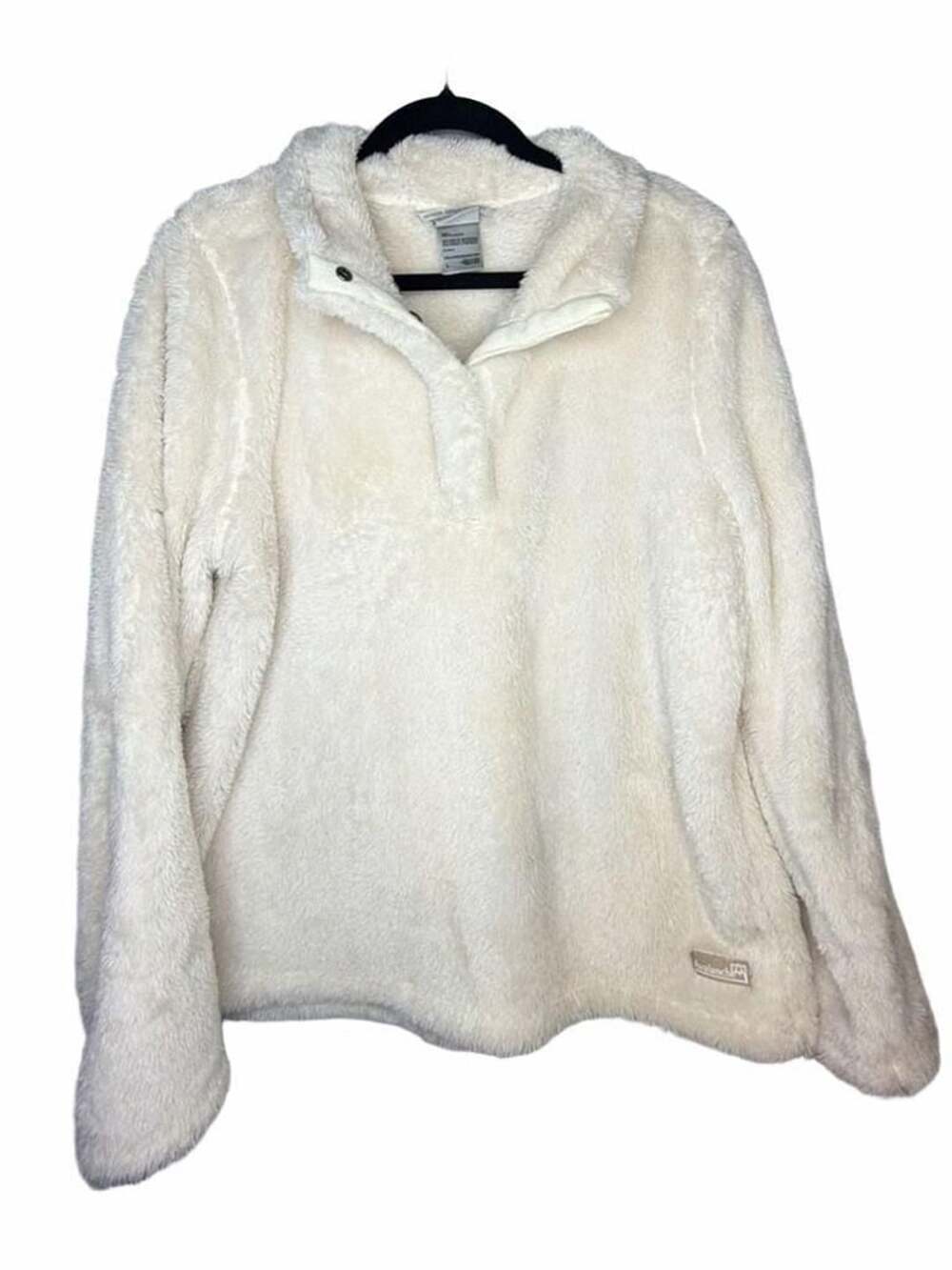 Avalanche Super Soft Sherpa Fleece Pullover Size L Ivory